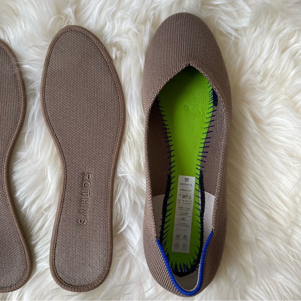 Rothy's The Flat Portobello Brown Women’s Flats Size 7.5 - Picture 4 of 9
